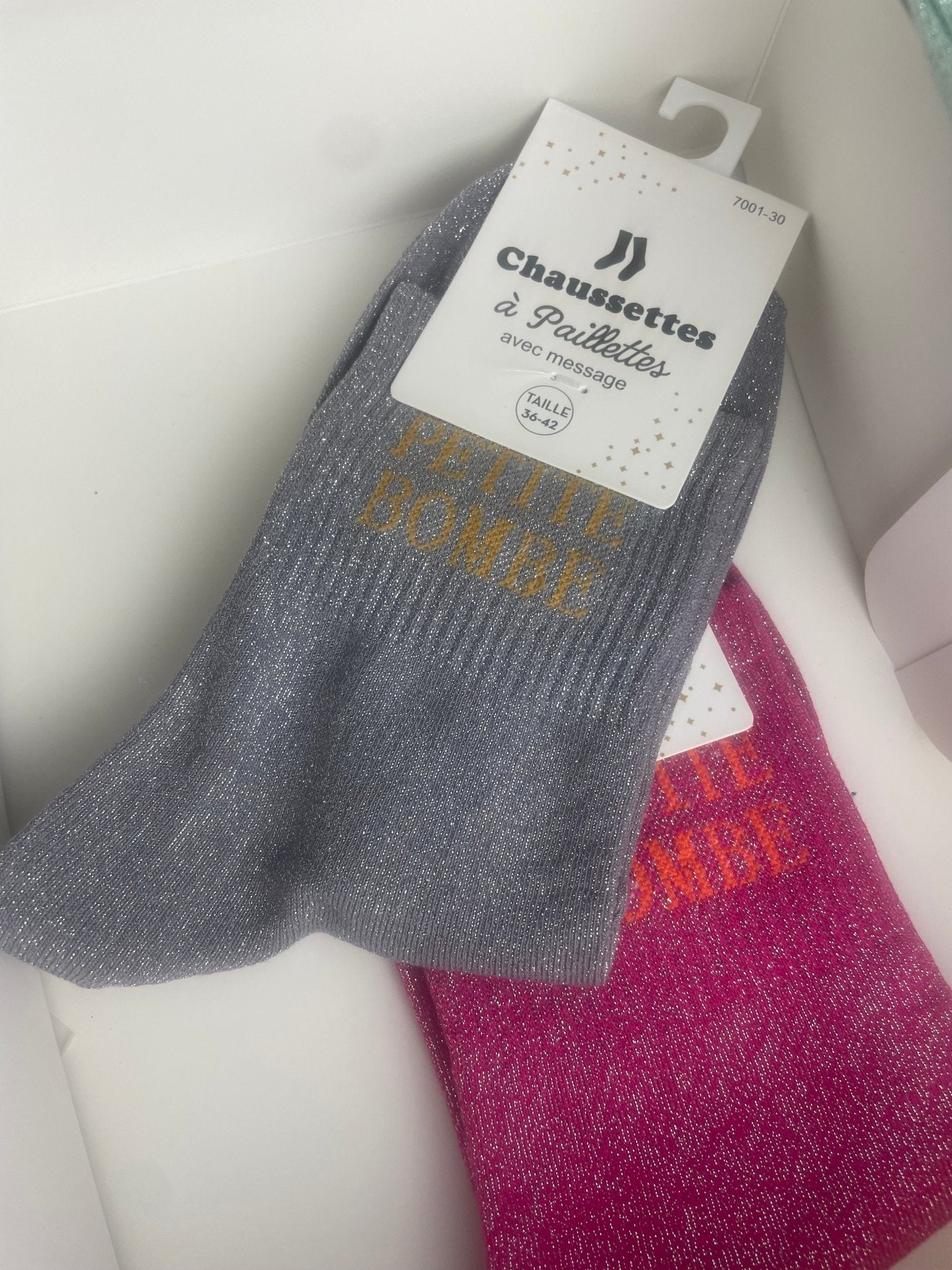 Chaussettes Petite bombe Paillettes 76% Coton – 36 - 42 - Mam’s Ailes