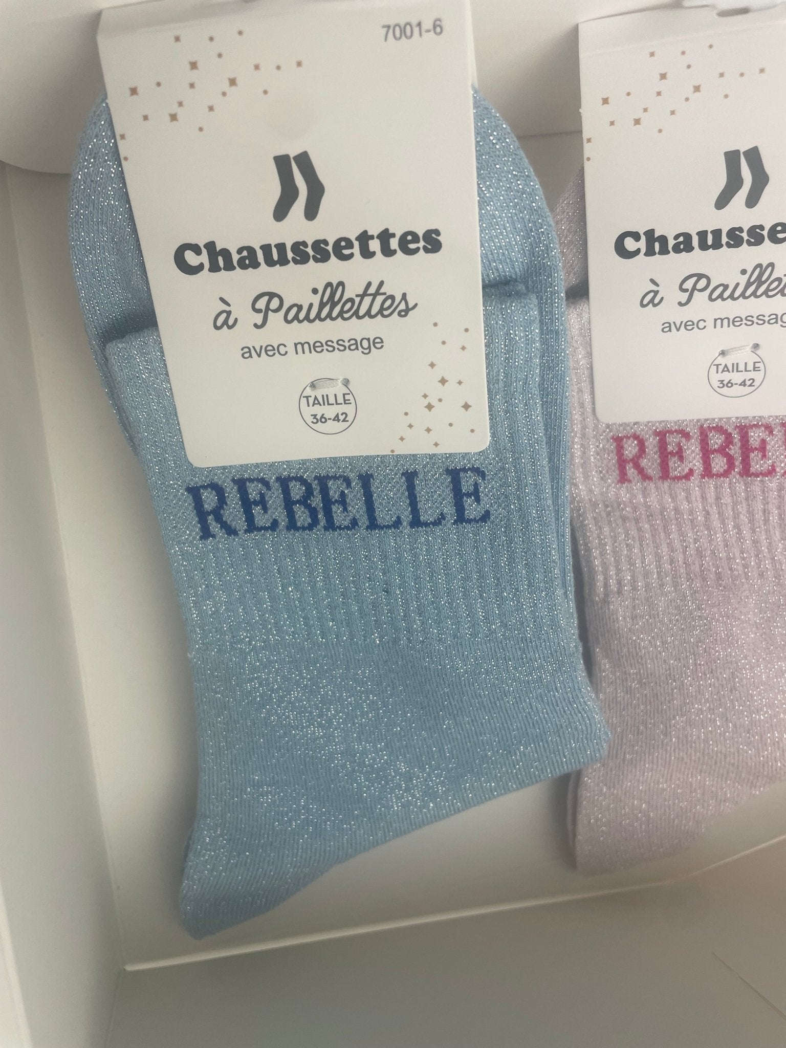 Chaussettes Rebelle Paillettes – 76% Coton – 36 - 42 - Mam’s Ailes