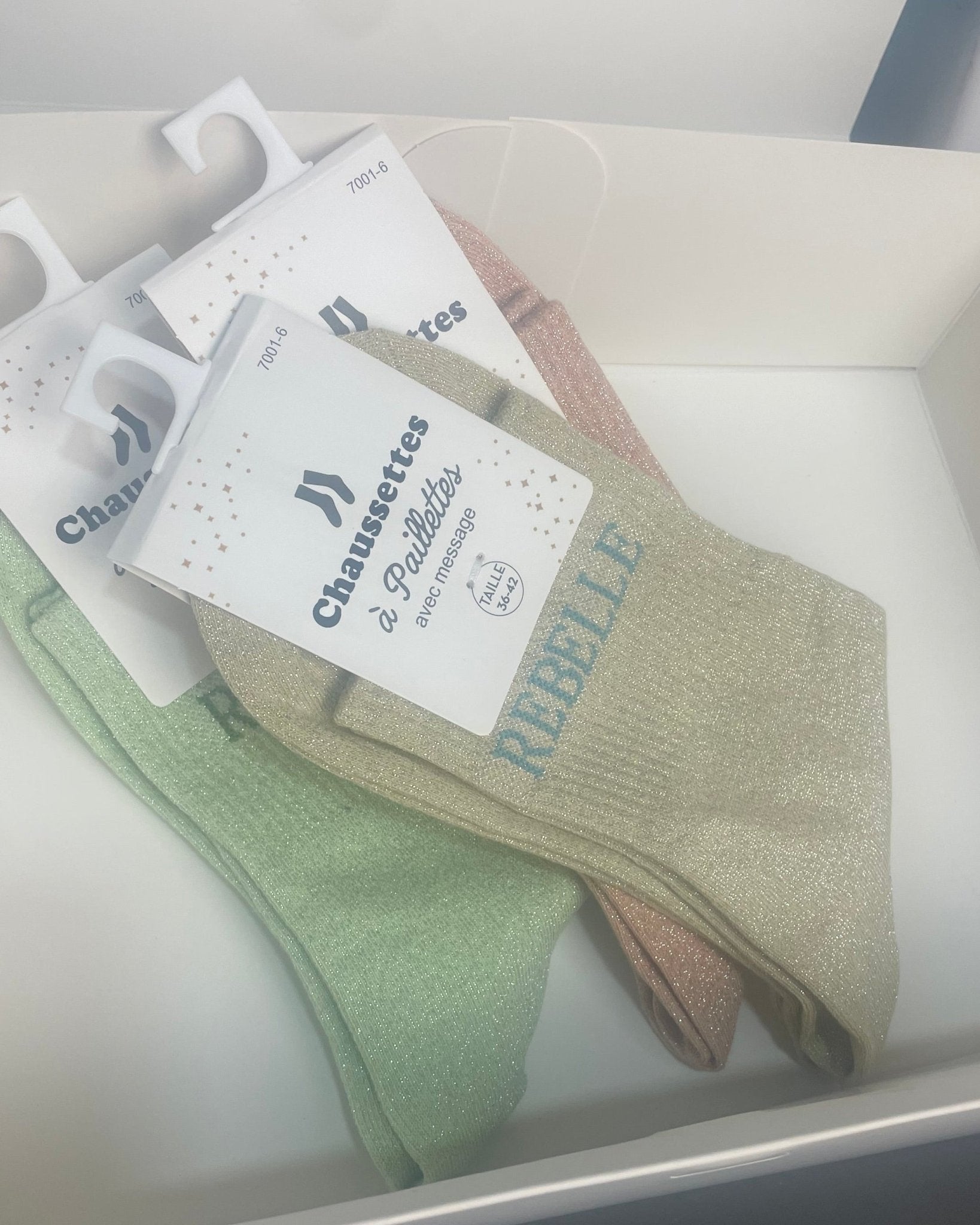 Chaussettes Rebelle Paillettes – 76% Coton – 36 - 42 - Mam’s Ailes