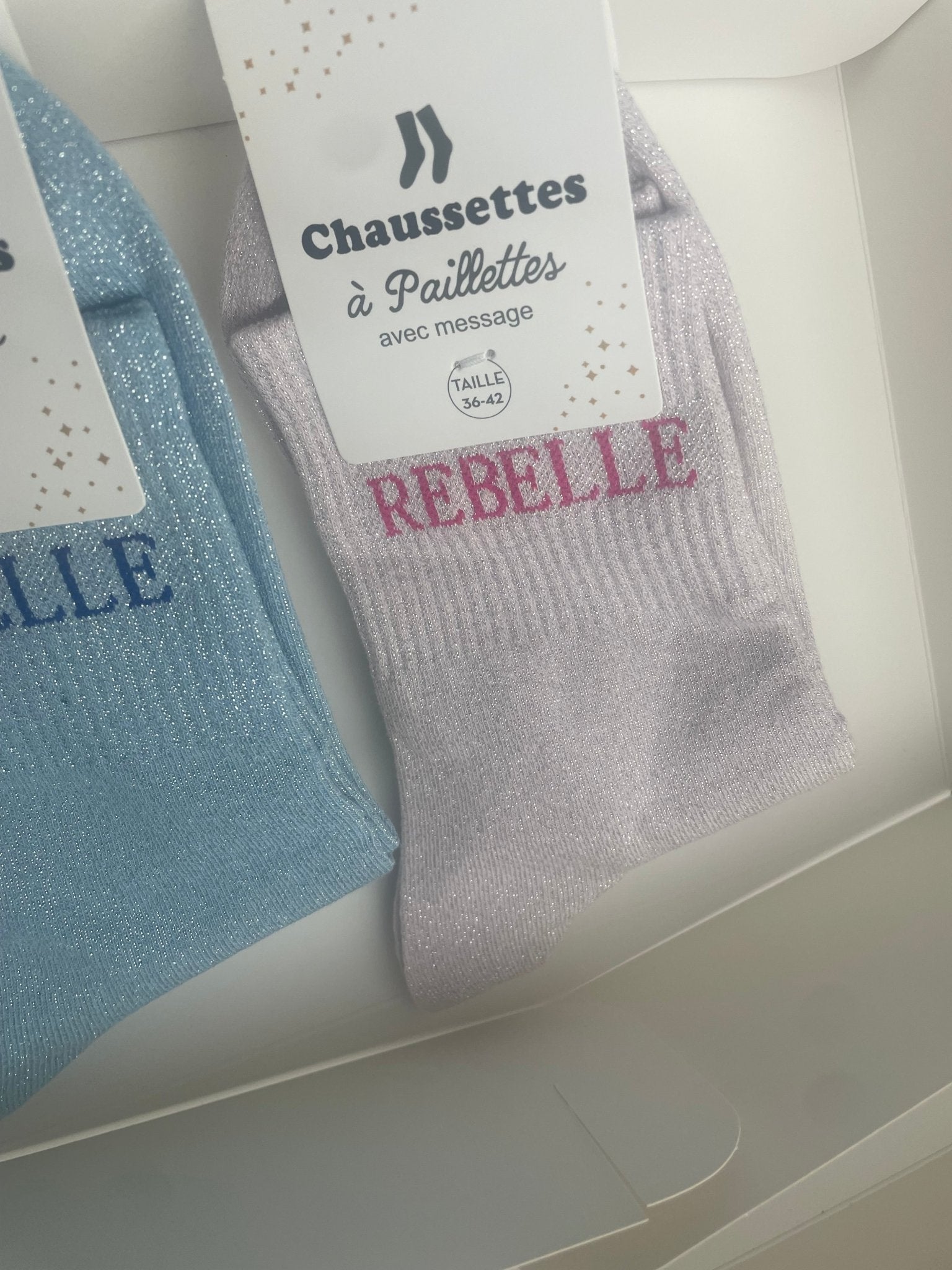 Chaussettes Rebelle Paillettes – 76% Coton – 36 - 42 - Mam’s Ailes