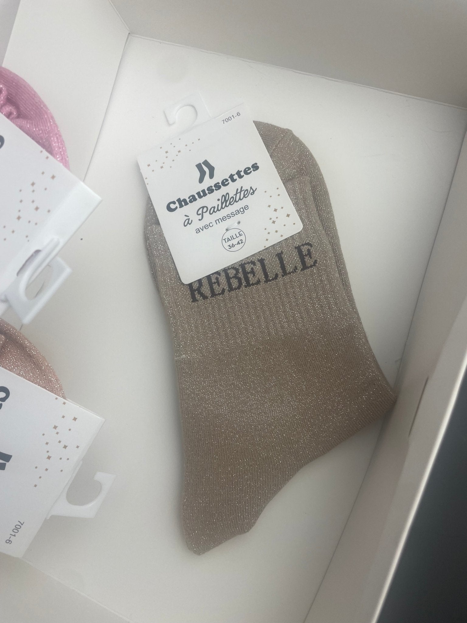 Chaussettes Rebelle Paillettes – 76% Coton – 36 - 42 - Mam’s Ailes