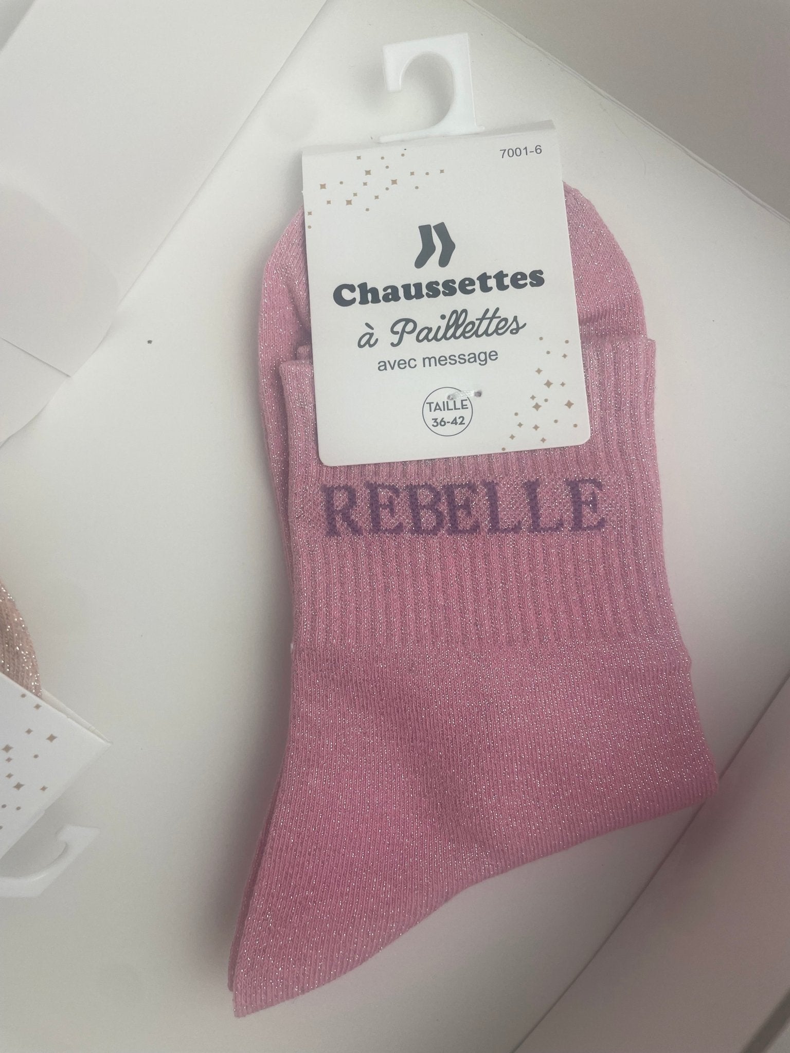 Chaussettes Rebelle Paillettes – 76% Coton – 36 - 42 - Mam’s Ailes