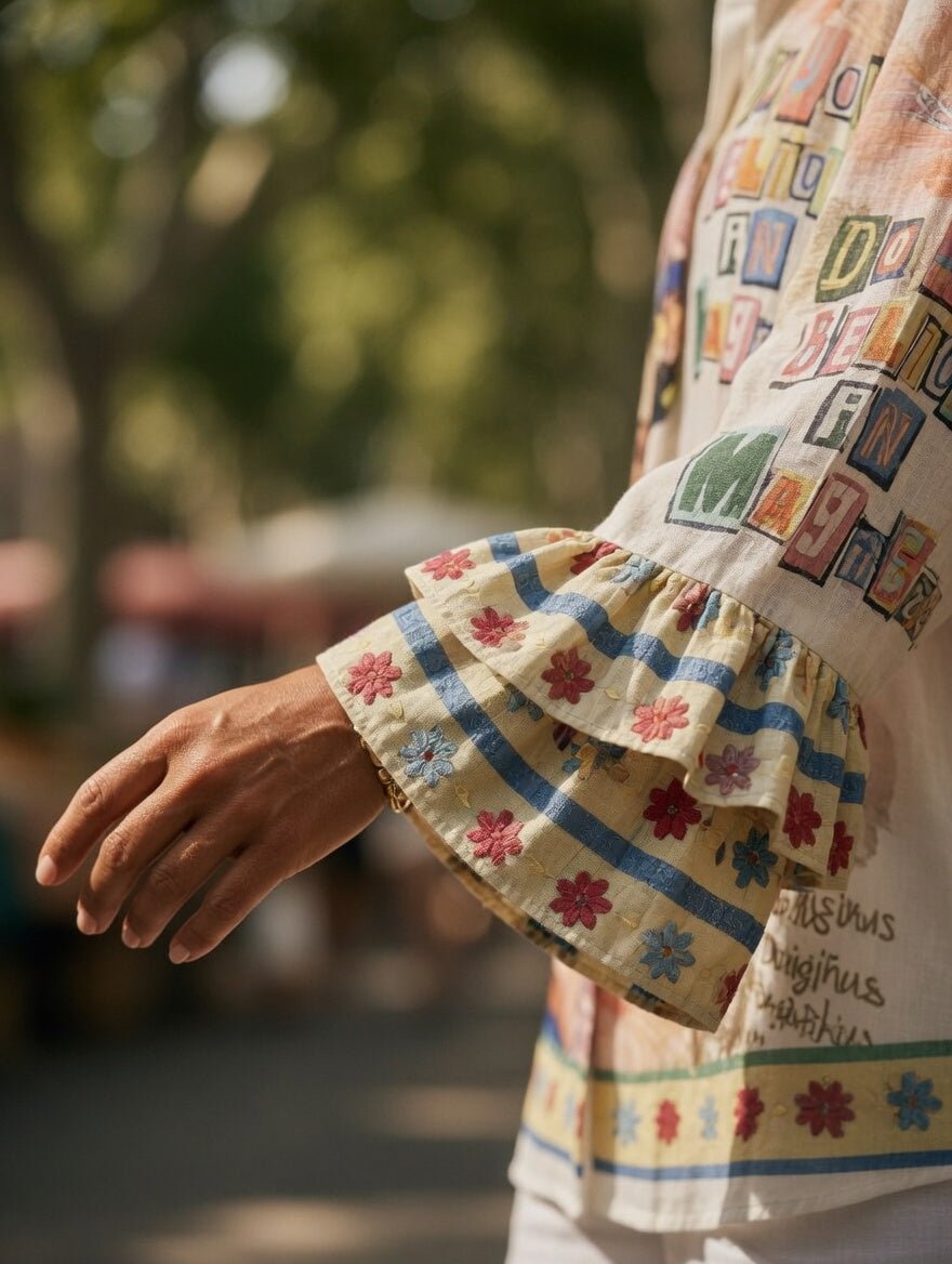 Chemise Bohème Frida Lin & Manches Volantées — Made in Italy - Mam’s Ailes