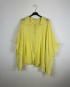 Chemise Camélia jaune en gaze de coton Made in Italy coupe oversize