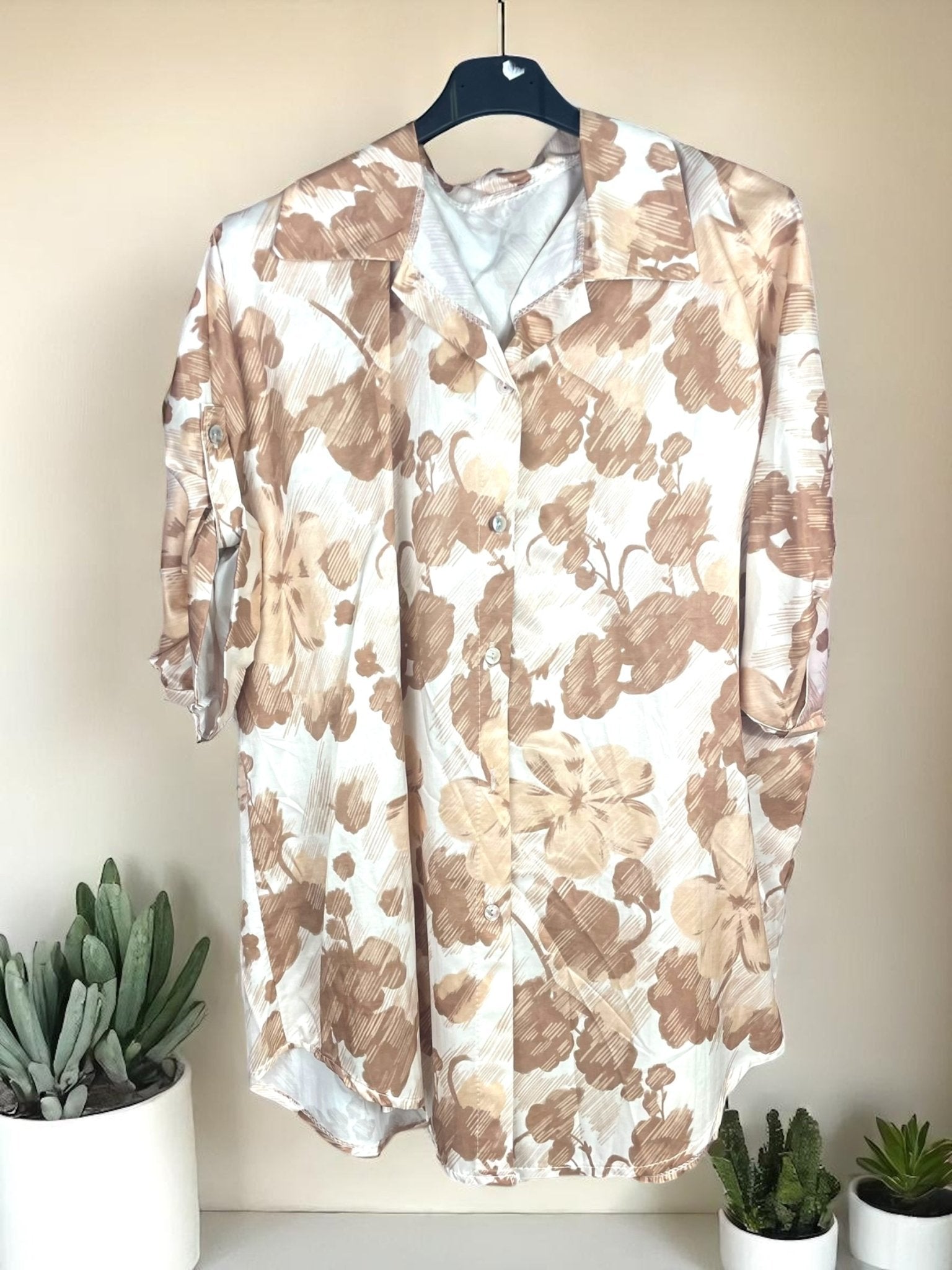 Chemise Fleurie "Éclat Satiné" - Mam’s Ailes