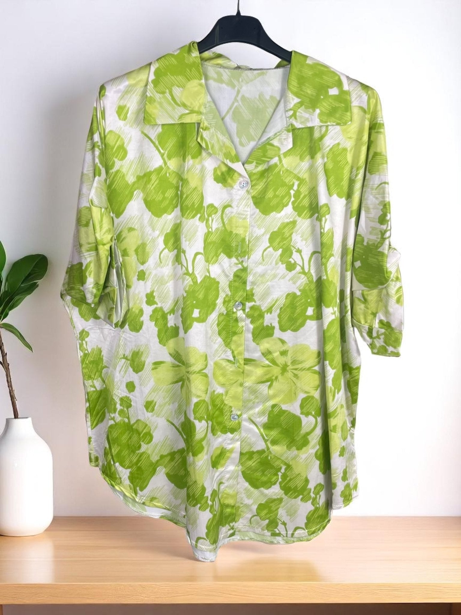 Chemise Fleurie "Éclat Satiné" - Mam’s Ailes