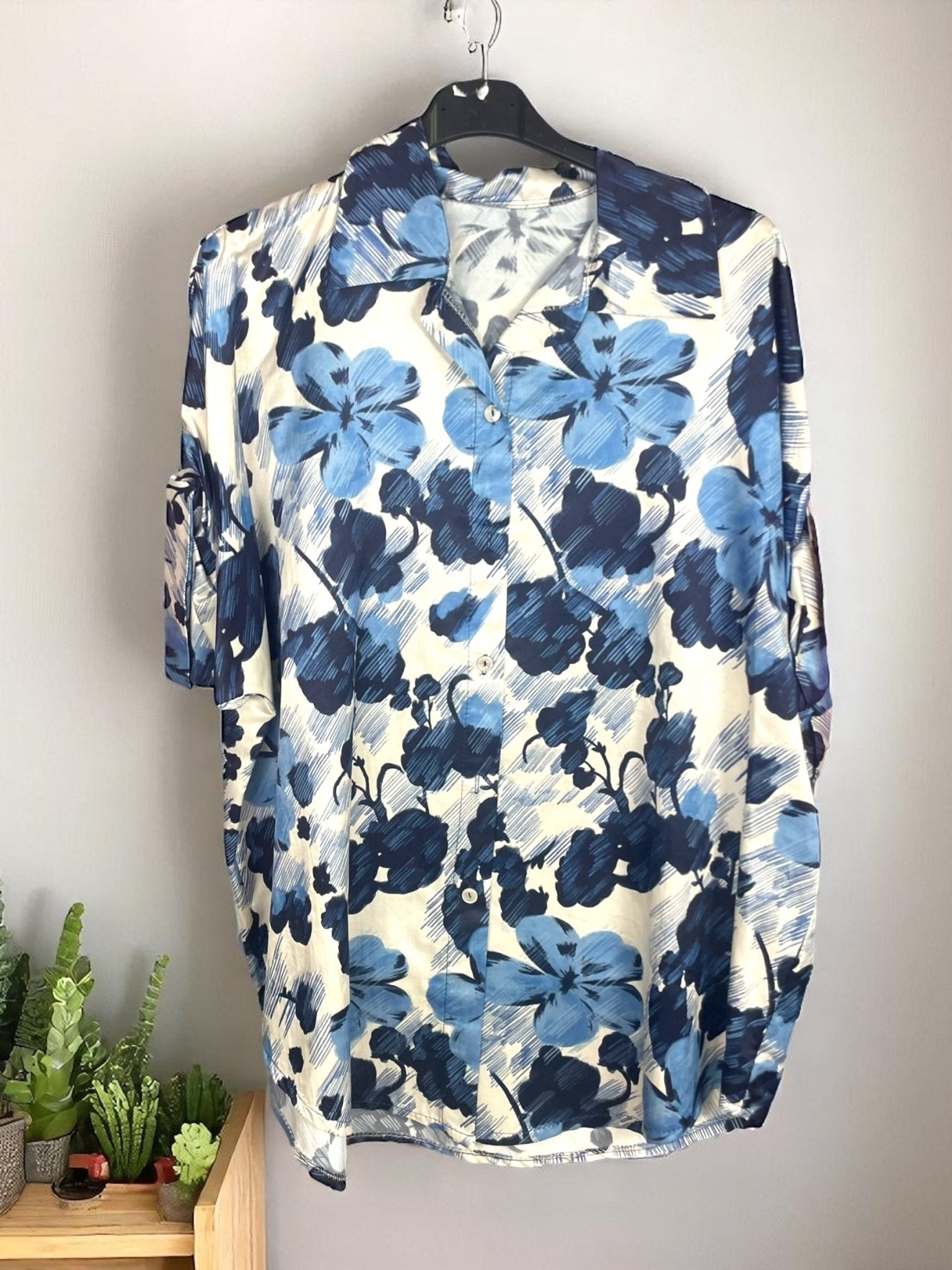 Chemise Fleurie "Éclat Satiné" - Mam’s Ailes