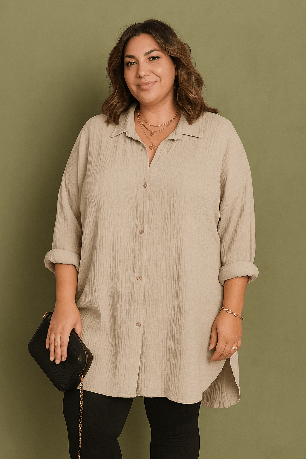 Chemise Grande Taille en Gaze de Coton - Mam’s Ailes