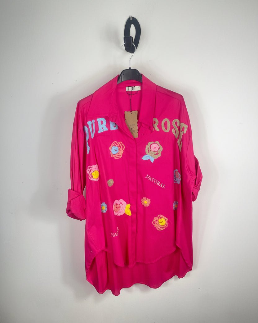 Chemise Pure Rose — Broderies Fleuries - Mam’s AilesFushia