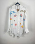 Chemise Pure Rose — Broderies Fleuries - Mam’s AilesBlanc