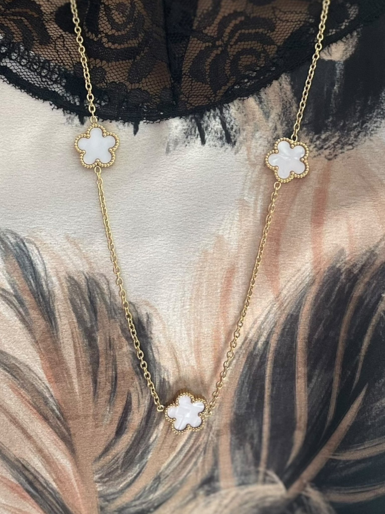 Collier trèfles Élégance & chance - Mam’s Ailes