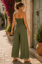 Combi bustier fluide kaki — jambes larges - Mam’s Ailes