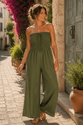 Combi bustier fluide kaki — jambes larges - Mam’s Ailes