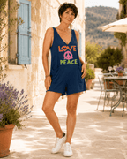 Combi-short Love Peace marine, vue portée