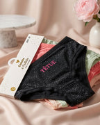 Culotte pailletée femme Têtue disponible en plusieurs coloris avec message brodé vue d'ensemble