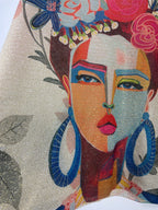 Détails Haut femme lurex Made in Italy avec illustration visage inspiration Frida 