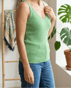 Débardeur Maille Lurex Vert Pomme – Touche Brillante - 36/42 - Mam’s Ailes