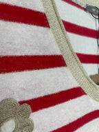 Détail du col pailleté du pull Vintia femme manches courtes