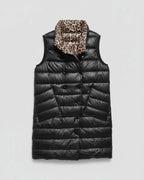 Doudoune réversible portée côté noir, longueur 90 cm