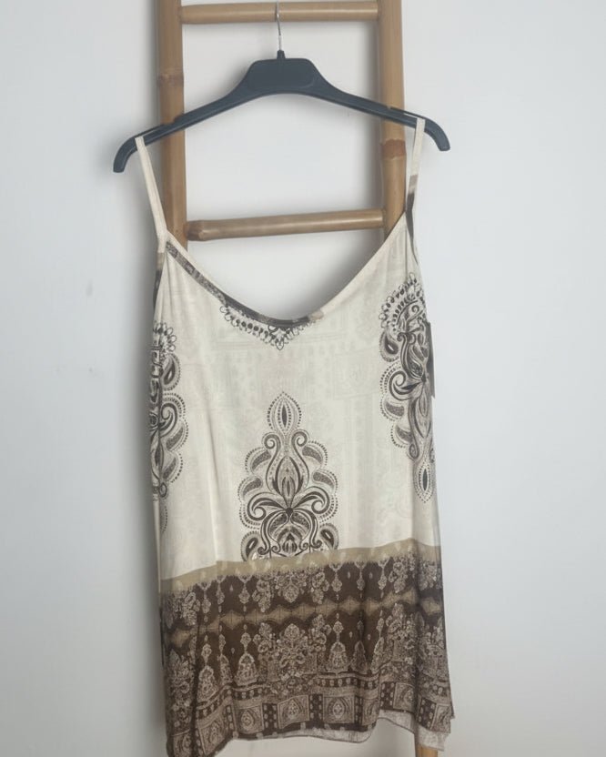 Ensemble Bohème Léger Top Ample & Short — Made in Italy - Mam’s AilesBeige