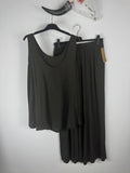 Ensemble Léa chocolat avec top trapèze et pantalon fluide
