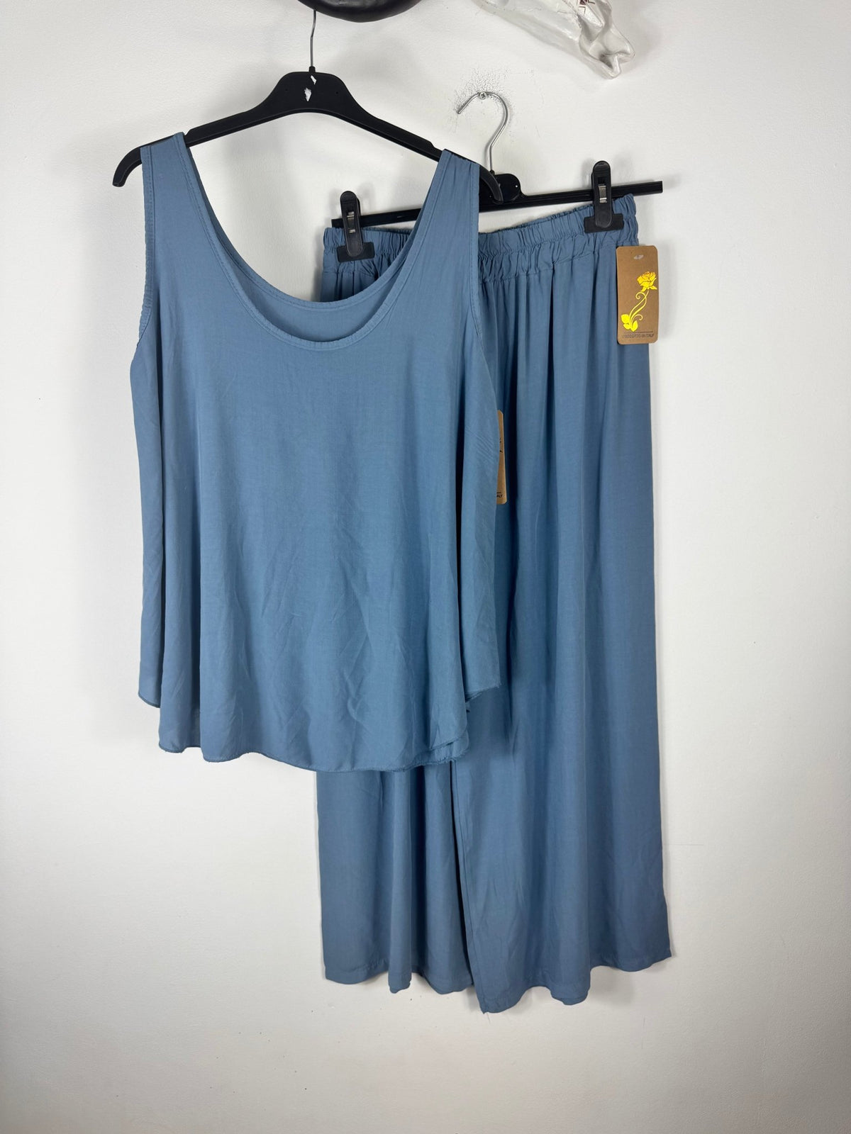 Ensemble Léa bleu jean avec pantalon à taille élastiquée