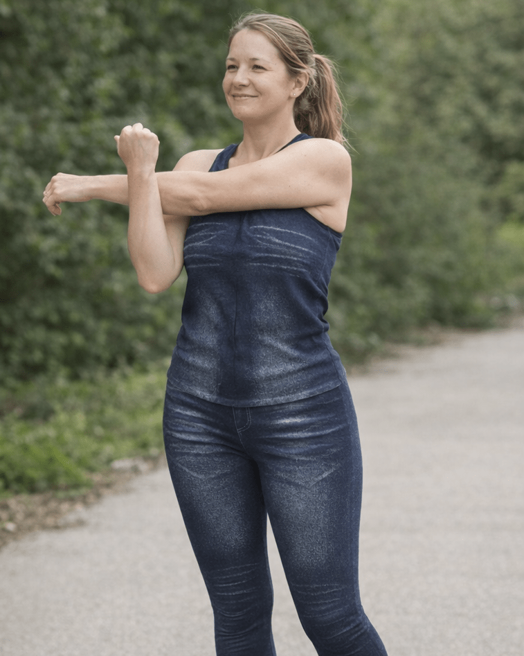 Ensemble Sport Denim bleu effet jean, vue portée