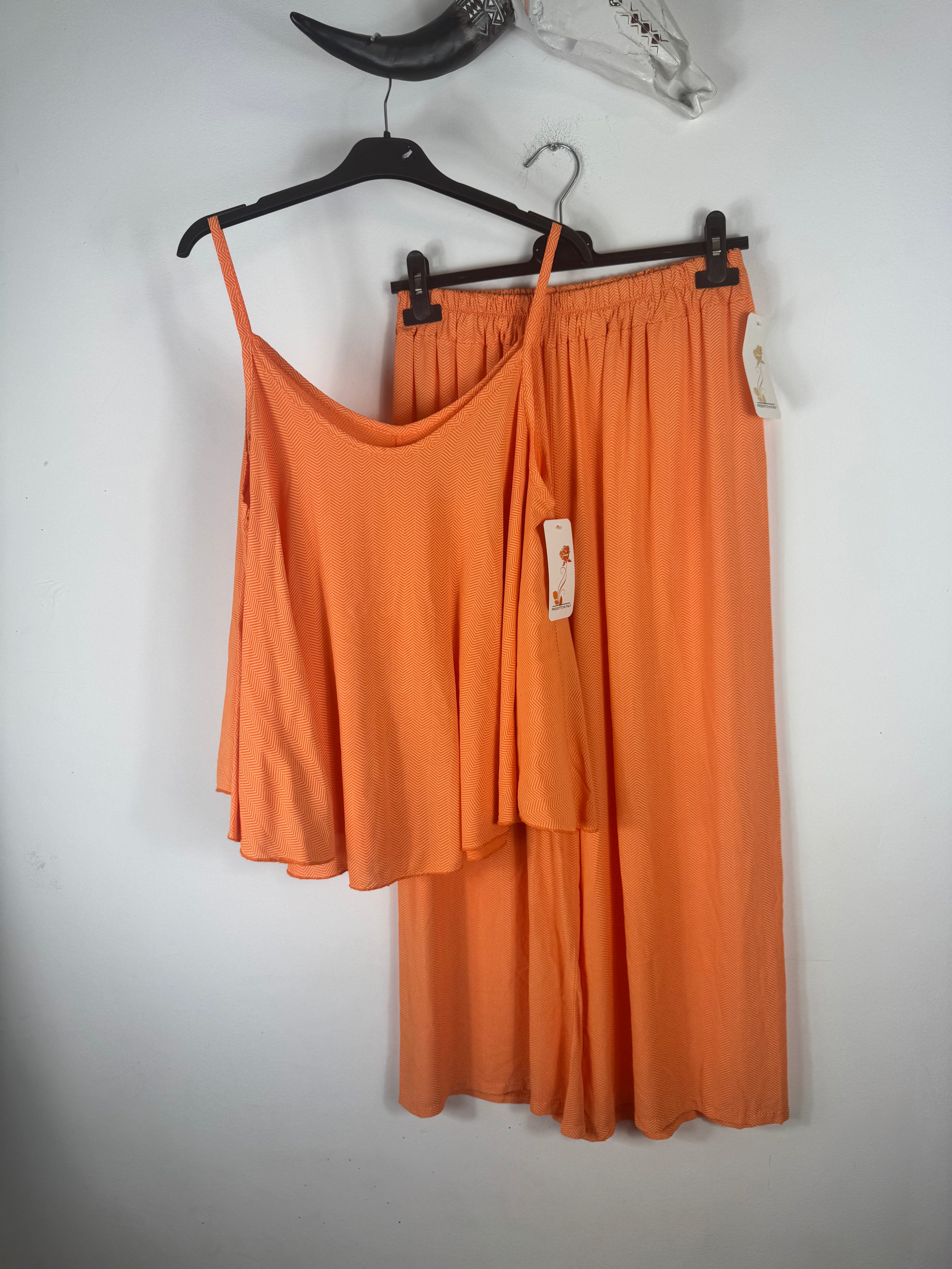 Ensemble estival femme en viscose légère avec motif ton sur ton