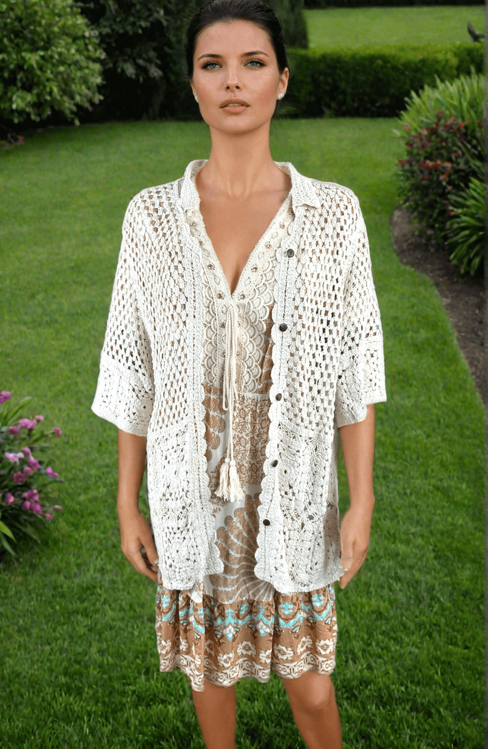 Gilet bohème en crochet court - Mam’s Ailes