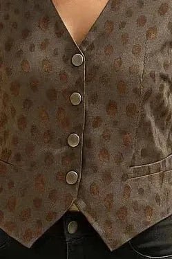 Gilet Coutureves : détail des paillettes léopard