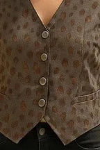 Détail paillettes gilet léopard Couture Ves, effet brillant festif