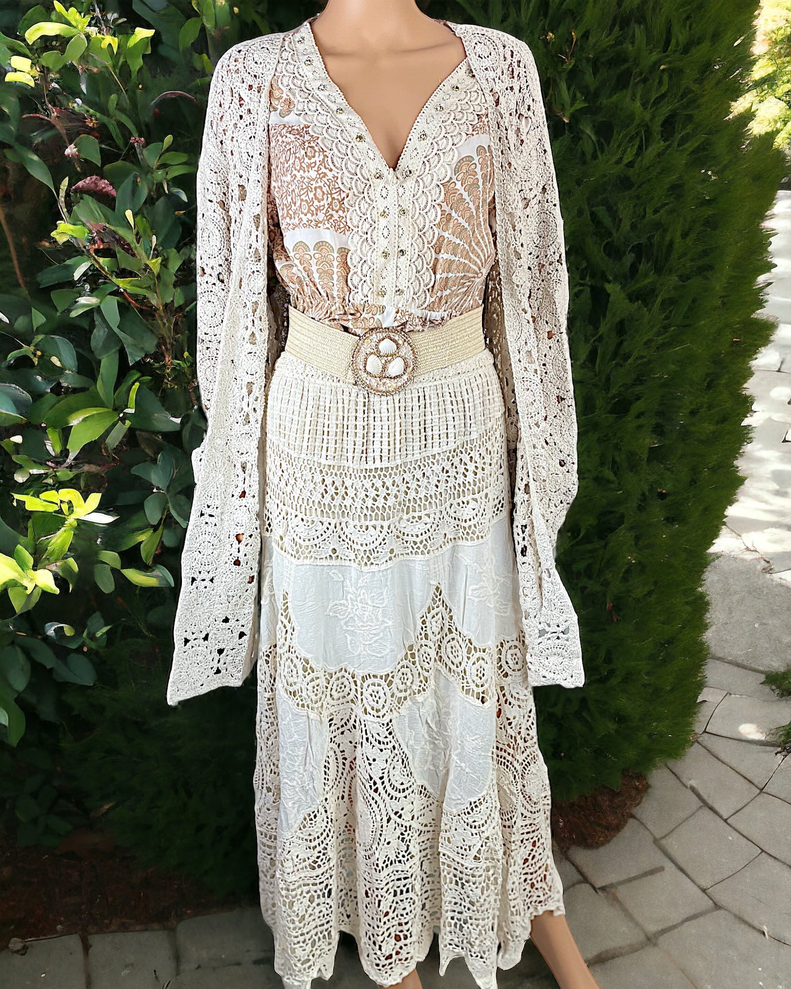 Gilet Long en Crochet Bohème - Chic – Élégance et Confort pour l'Été - Mam’s Ailes