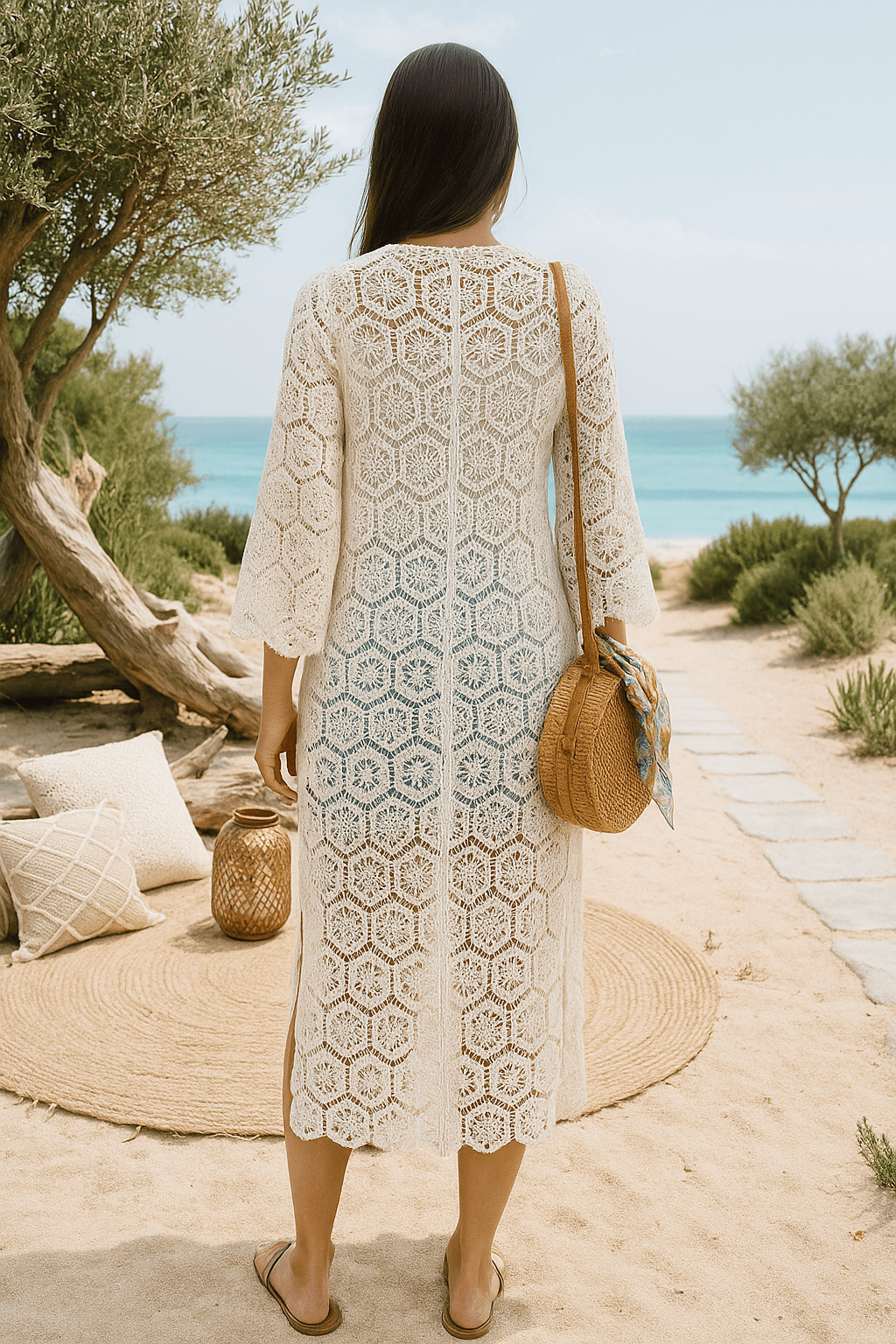 Gilet Long en Crochet Boutonné - Mam’s Ailes
