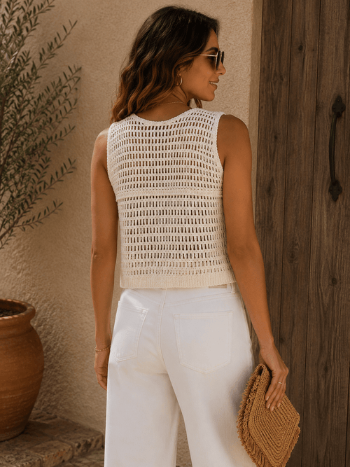 Gilet Mina - Crochet Court - Mam’s AilesCrème