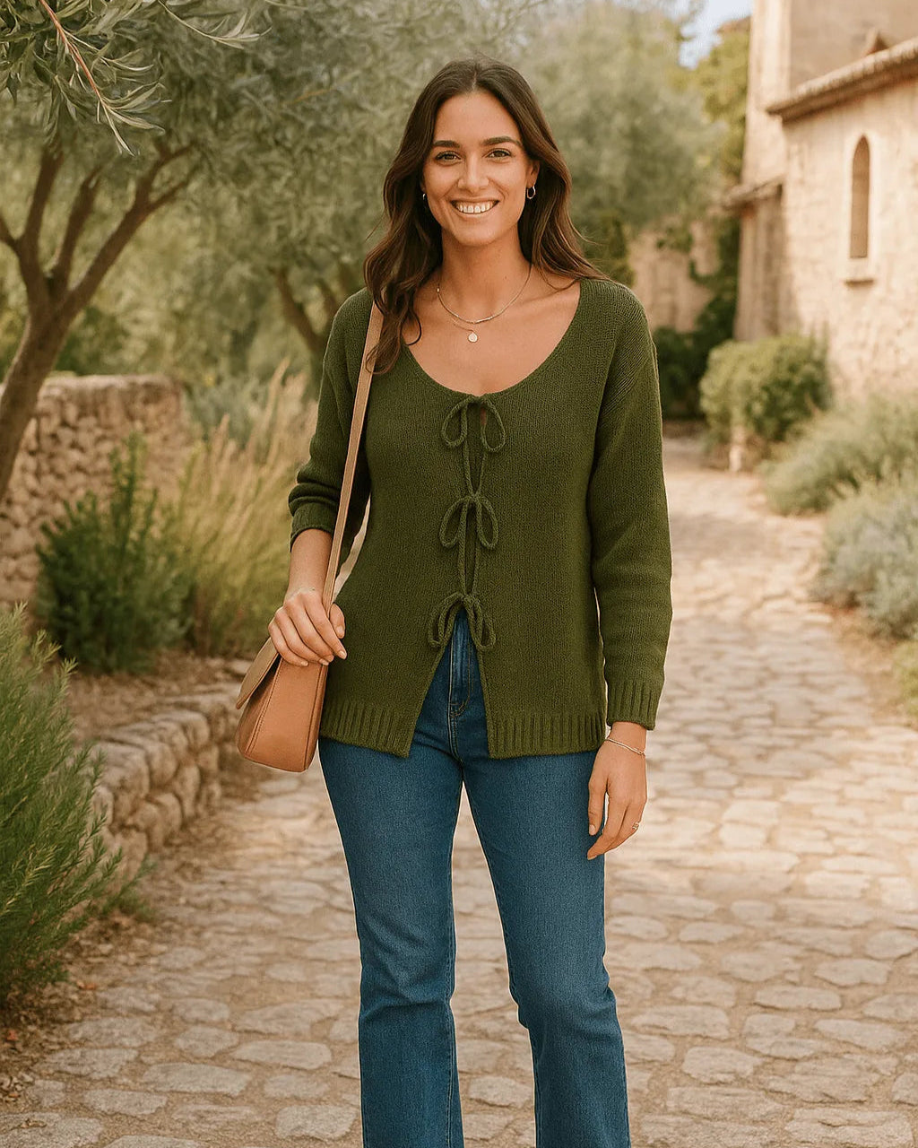 Gilet femme détails nœuds coupe décontractée taille unique 44 Made in Italy
