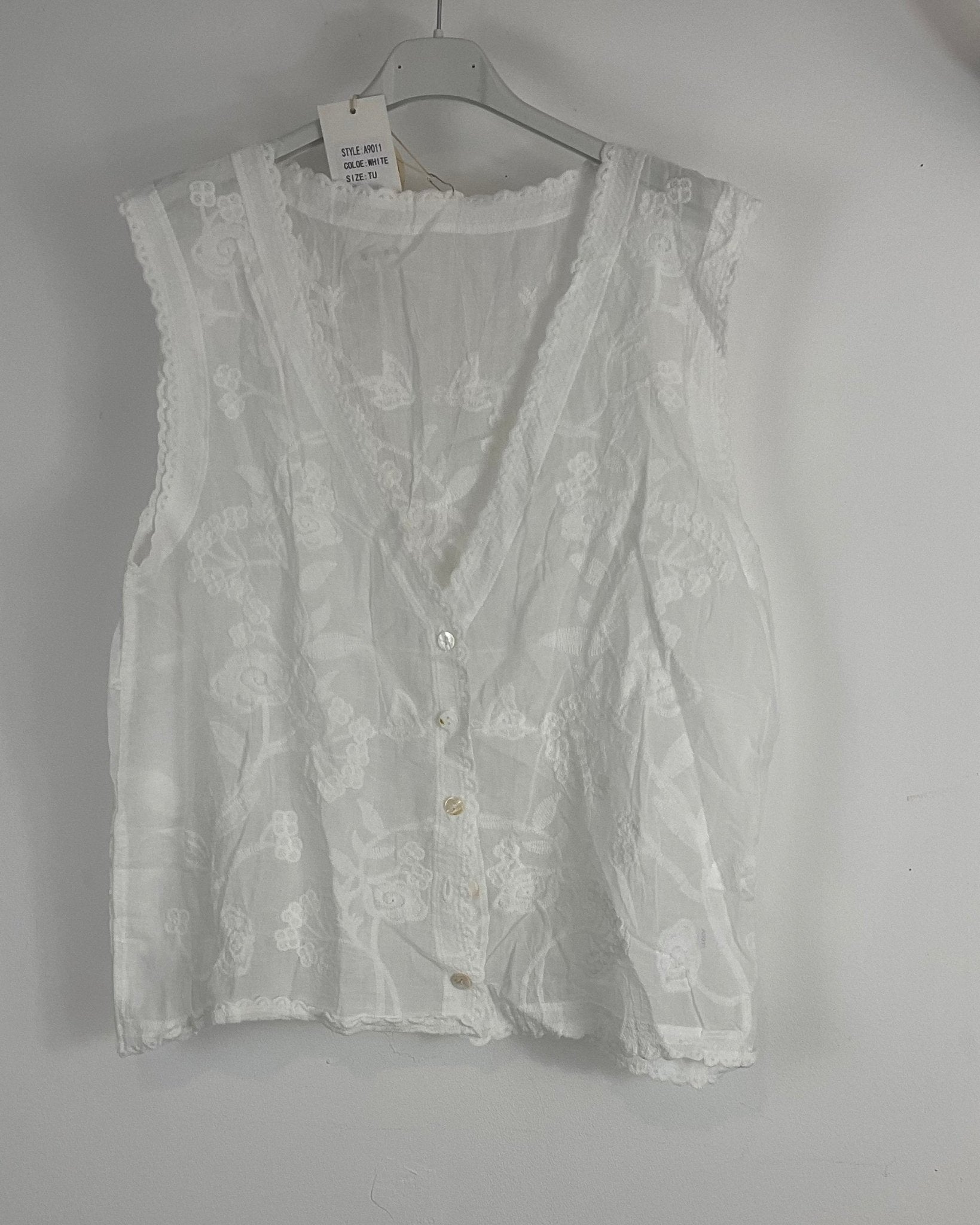 Gilet Sans Manches Brodé - Coton Léger - Mam’s Ailes