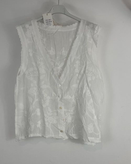 Gilet Sans Manches Brodé - Coton Léger - Mam’s Ailes