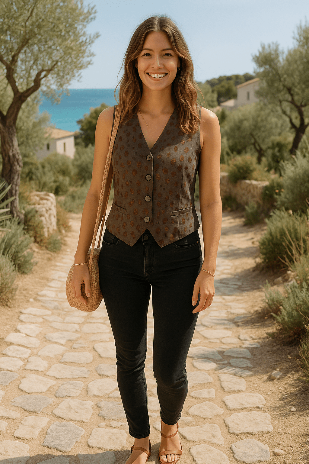 Gilet Sans Manches Léopard Pailleté - Mam’s Ailes