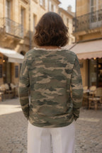 Tee shirt manches longues motifs camouflage vue de dos