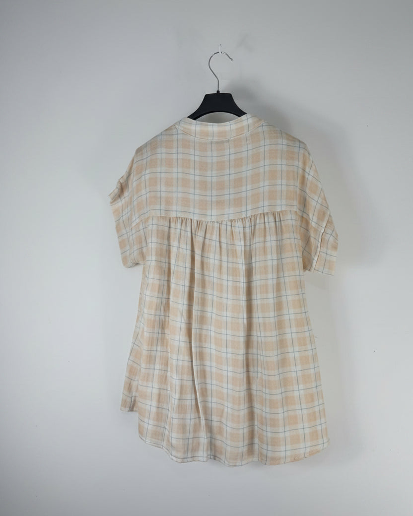 Vue de dos sur cintre, blouse coton made in italy - Mamsailes