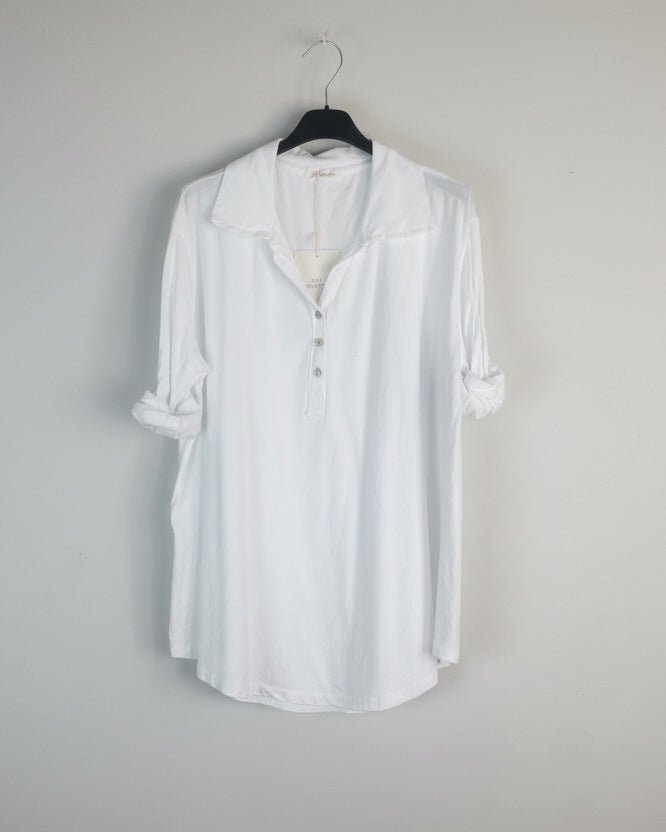 Haut Manches Longues Col Polo Léger – Basique Chic & Confortable - Mam’s Ailes