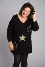 Hoodie Stella noir à étoiles, vue portée
