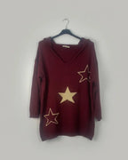 Hoodie Stella bordeaux à étoiles dorées, vue complémentaire