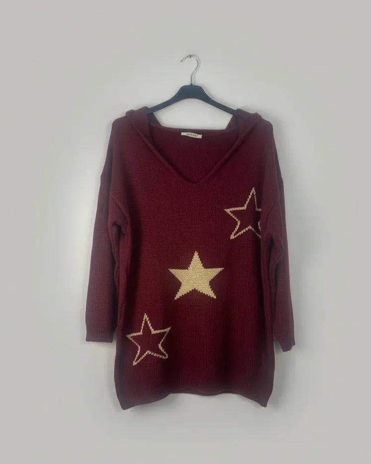 Hoodie Stella bordeaux à étoiles dorées, vue complémentaire