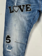 Jean Brera S.Woman en denim délavé coupe baggy, vue réelle 3