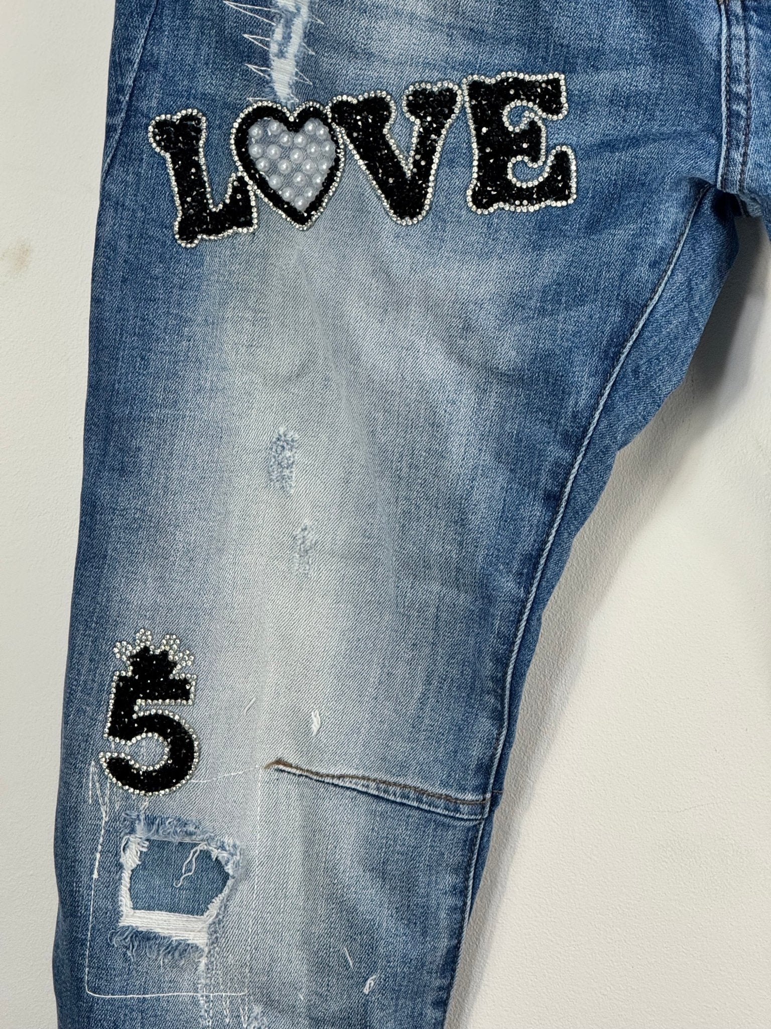 Jean Brera S.Woman en denim délavé coupe baggy, vue réelle 3