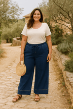 Jean jambes larges élastiqué – Confort & style - Mam’s Ailes