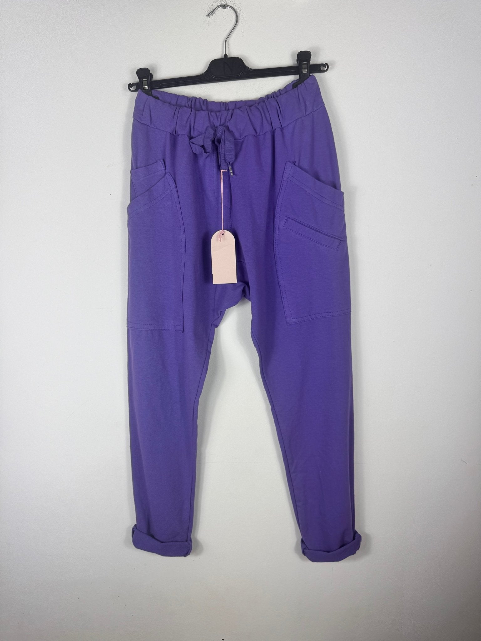 Jogging Maéva violet à taille élastique, vue de face