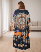 Kimono Long Bohème Imprimé — Grande Taille Jusqu’au 54 - Mam’s Ailes