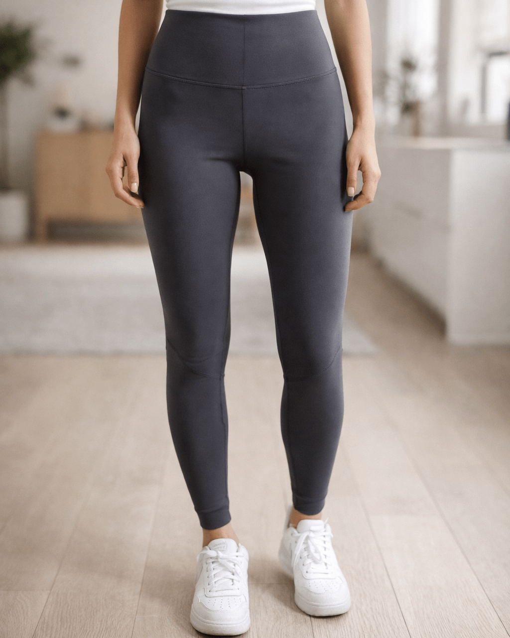 Legging sport gainant gris effet ventre plat nylon élasthanne